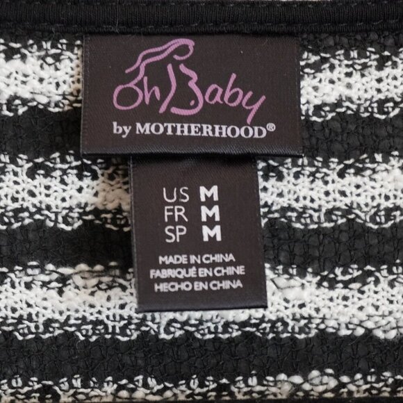 Oh Baby by Motherhood Long Sleeve Black White Striped Maternity Sweater - Picture 3 of 5